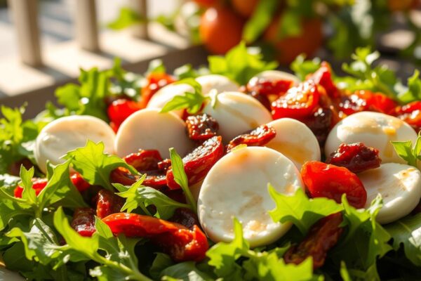 Sałatka z suszonymi pomidorami i mozzarellą