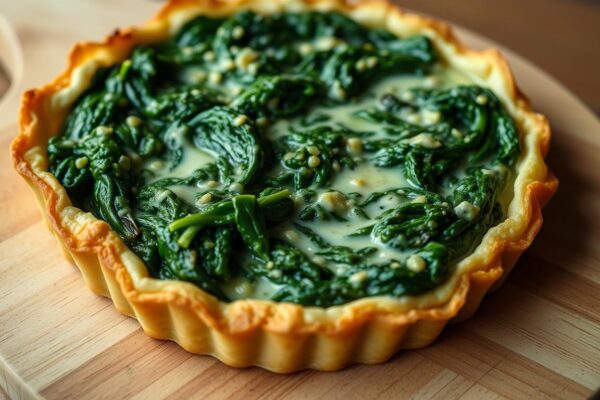 Tarta ze szpinakiem na cieście francuskim
